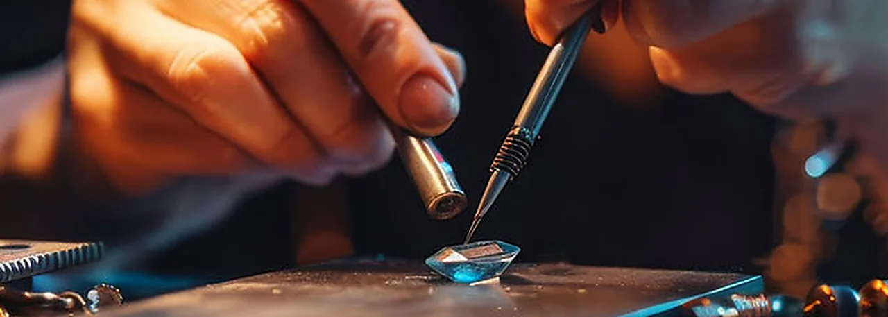 Jewelry workbench prepared for in-house repair.